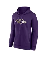 Women's Fanatics Lamar Jackson Purple Baltimore Ravens Player Icon Name and Number Pullover Hoodie