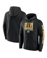 Men's Fanatics Black Los Angeles Rams Super Bowl Lvi Champions Hometown Audible Fitted Pullover Hoodie