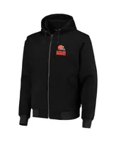 Men's Dunbrooke Black Cleveland Browns Craftsman Thermal-Lined Full-Zip Hoodie