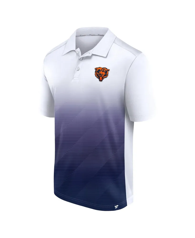 Men's Fanatics White and Navy Chicago Bears Parameter Polo Shirt