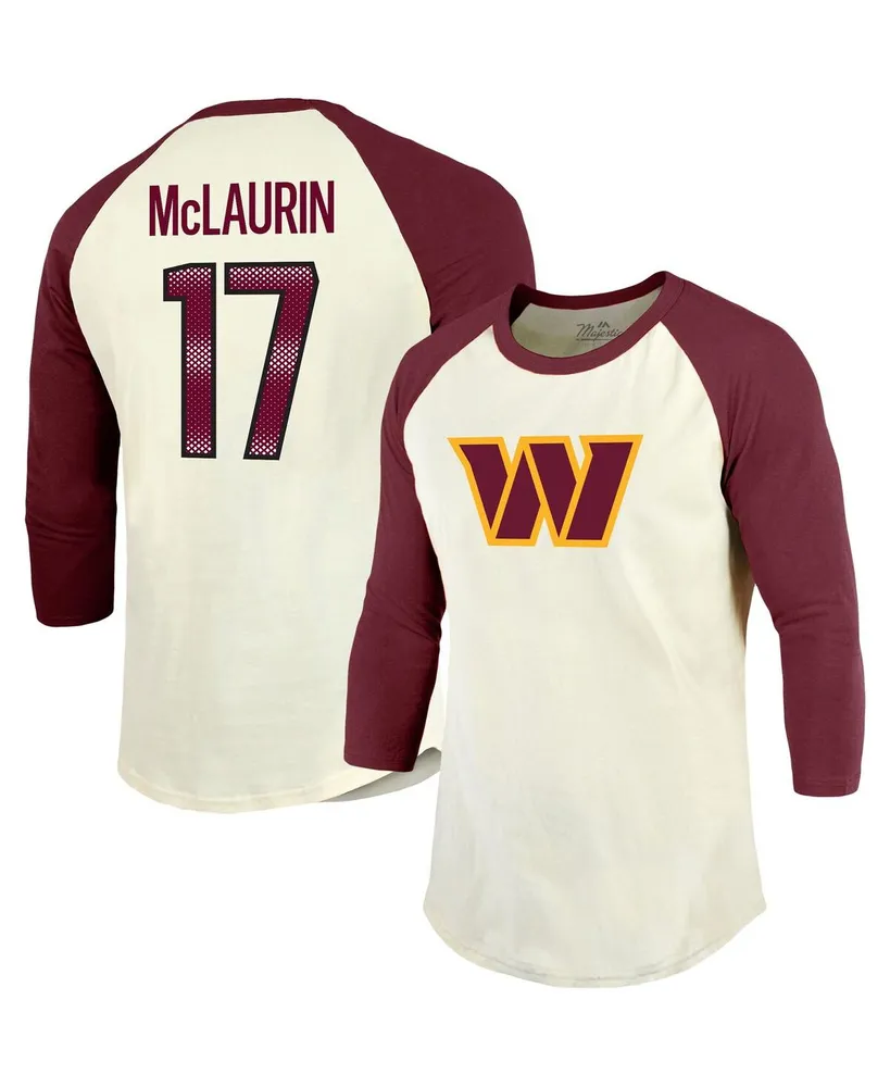 Russell Wilson Denver Broncos Majestic Threads Name & Number Raglan 3/4  Sleeve T-Shirt - Cream/Navy