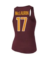 Women's Majestic Threads Terry McLaurin Burgundy Washington Commanders Player Name & Number Tri-Blend Tank Top