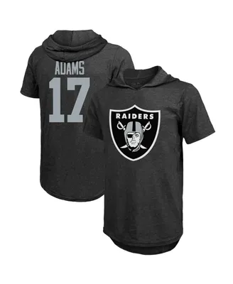 Men's Majestic Threads Davante Adams Black Las Vegas Raiders Player Name & Number Short Sleeve Hoodie T-shirt