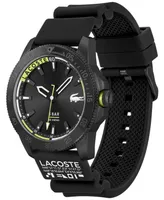 Lacoste Men's Regatta Black Silicone Strap Watch 46mm