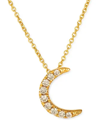 Le Vian Nude Diamond Crescent Moon 18" Pendant Necklace (1/10 ct. t.w.) in 14k Gold