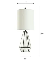 StyleCraft Metal Cage and Glass Table Lamp