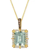 Le Vian Mint Julep Quartz (3-3/4 ct. t.w.) & Diamond (1/3 ct. t.w.) Adjustable 20" Pendant Necklace in 14k Gold