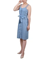 Ny Collection Petite Sweetheart Neck Chambray Sundress