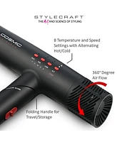 StyleCraft Professional Cosmic Professional Hair Dryer - Matte Black