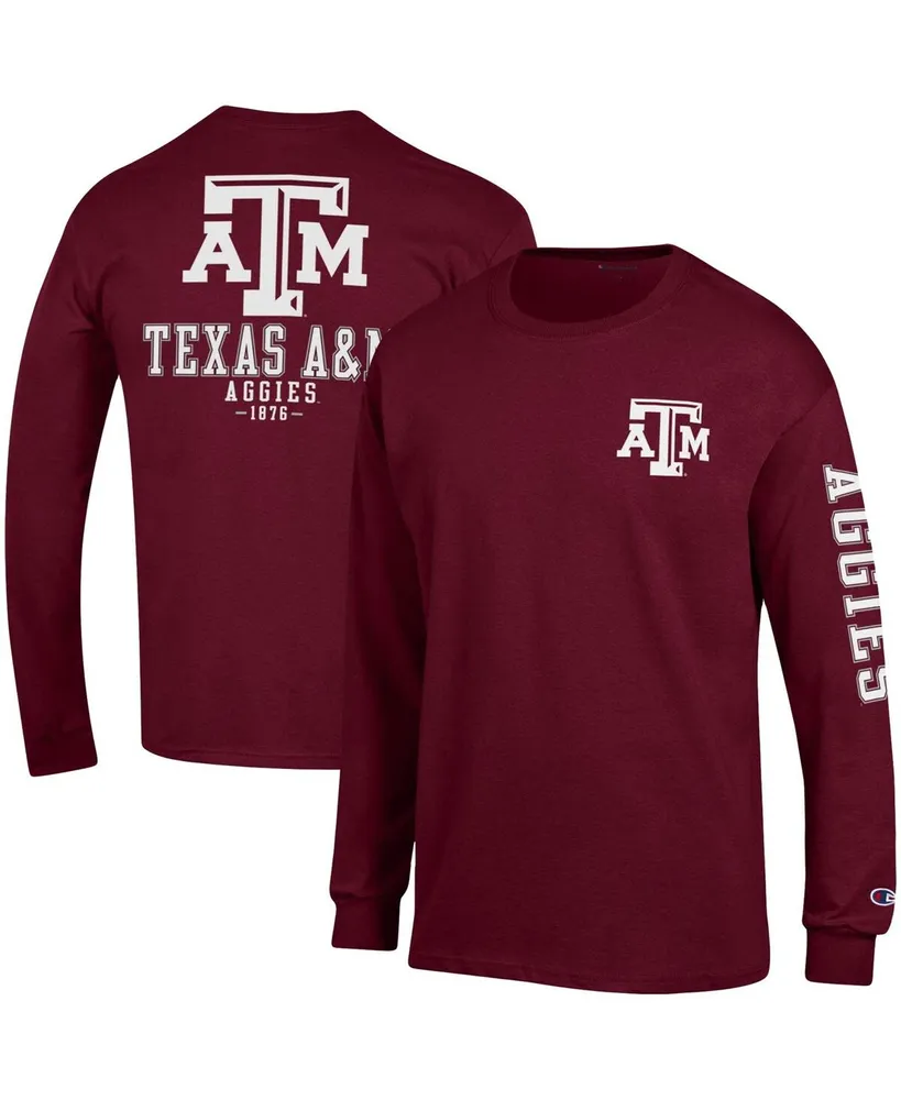 Men's Champion Maroon Texas A&M Aggies Team Stack Long Sleeve T-shirt