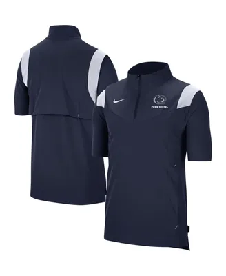 Men's Nike Navy Penn State Nittany Lions Coach Short Sleeve Quarter-Zip Jacket