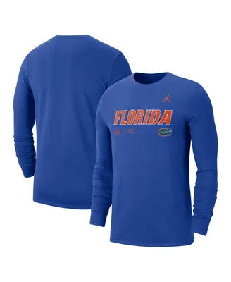 Men's Jordan Royal Florida Gators Team Practice Performance Long Sleeve T-shirt