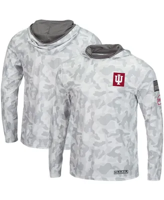 Men's Colosseum Arctic Camo Indiana Hoosiers Oht Military-Inspired Appreciation Long Sleeve Hoodie Top