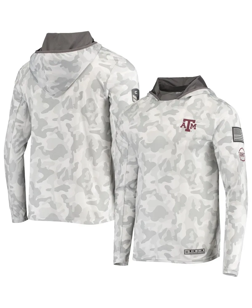 Men's Colosseum Arctic Camo Texas A&M Aggies Oht Military-Inspired Appreciation Long Sleeve Hoodie Top