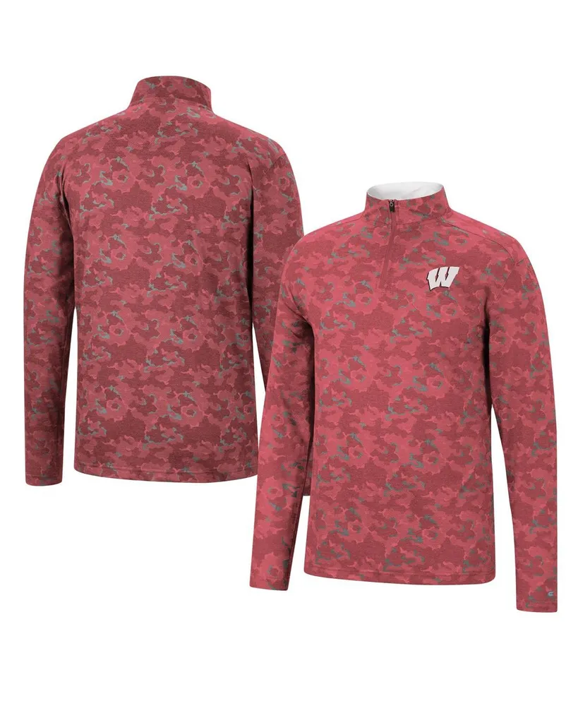 Men's Colosseum Red Wisconsin Badgers Tivo Quarter-Zip Jacket