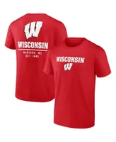 Men's Fanatics Red Wisconsin Badgers Game Day 2-Hit T-shirt