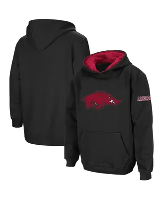 Big Boys Stadium Athletic Black Arkansas Razorbacks Logo Pullover Hoodie