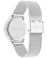 Calvin Klein Unisex Silver-Tone Stainless Steel Mesh Bracelet Watch 35mm