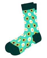 Love Sock Company Women's Avocado W-Cotton Novelty Crew Socks with Seamless Toe Design, Pack of 1