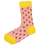 Love Sock Company Women's Bee W-Cotton Novelty Crew Socks with Seamless Toe Design, Pack of 1