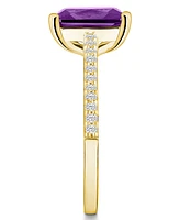 Macy's Amethyst (3-1/7 ct. t.w.) and Diamond (1/4 Ring 14K Yellow Gold