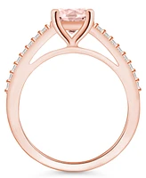 Macy's Morganite (1-1/4 ct. t.w.) and Diamond (1/6 Ring 14K Rose Gold