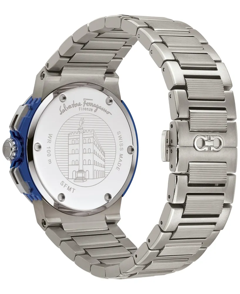 Salvatore Ferragamo Men's Swiss Chronograph F-80 Titanium Bracelet Watch 44mm