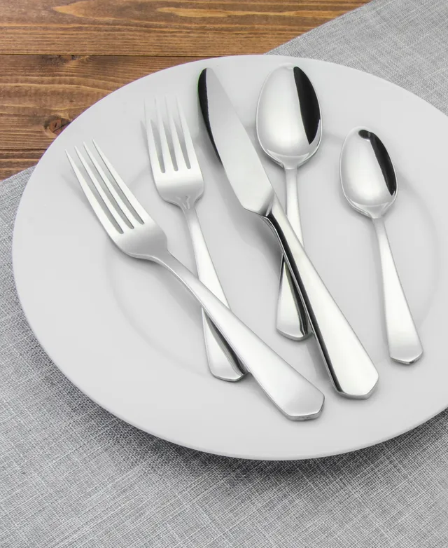 RiverRidge Home Beaded Monogrammed Letter A 46-Piece Silver Stainless Steel Flatware Set (Service For 8) 10‐145 - The Home Depot