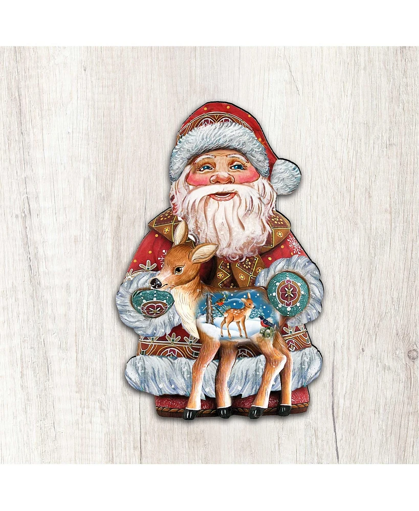 Designocracy Holiday Fawn Wooden Decor