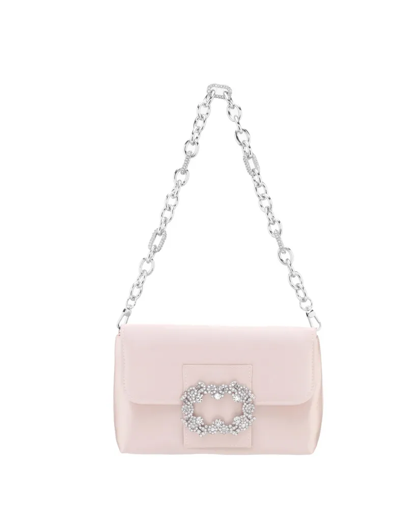 Nina Women's Baguette Bag with Crystal Buckle Handbag