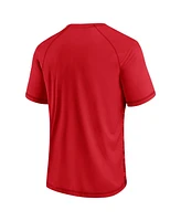 Men's Fanatics Red Wisconsin Badgers Arch Outline Raglan T-shirt