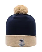 Men's Top of the World Navy and Gold Navy Midshipmen Core 2-Tone Cuffed Knit Hat with Pom