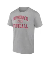 Men's Fanatics Heathered Gray Usc Trojans First Sprint Team T-shirt