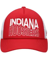 Men's adidas Crimson, White Indiana Hoosiers Wave Foam Trucker Snapback Hat