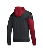 Men's adidas Black, Scarlet Rutgers Scarlet Knights Block Stadium Aeroready Pullover Hoodie