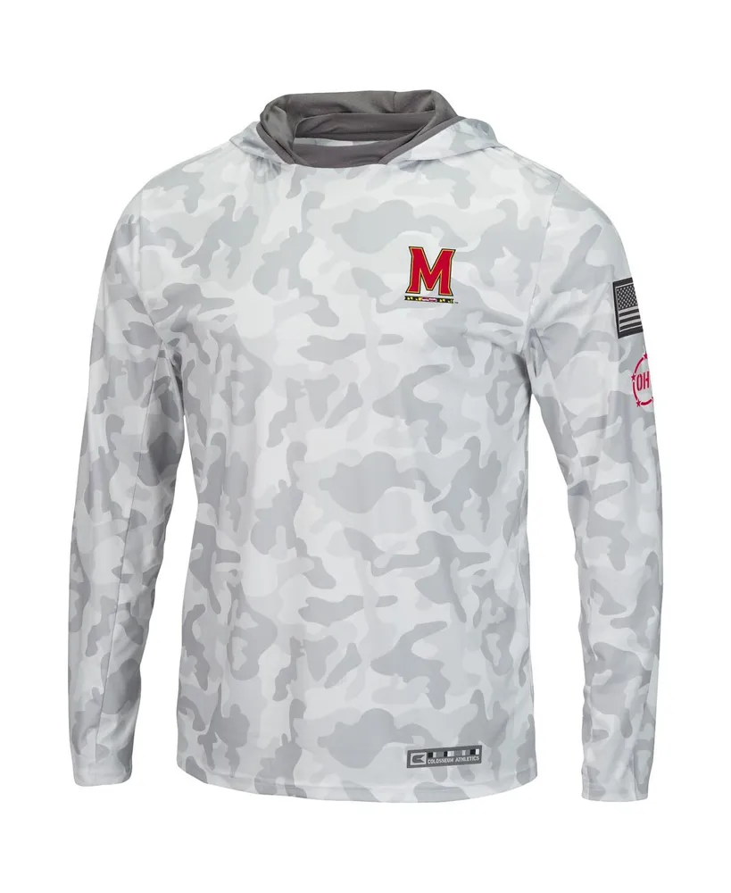 Men's Colosseum Arctic Camo Maryland Terrapins Oht Military-Inspired Appreciation Long Sleeve Hoodie Top