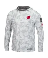 Men's Colosseum Arctic Camo Wisconsin Badgers Oht Military-Inspired Appreciation Long Sleeve Hoodie Top