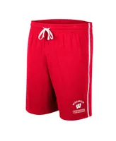 Men's Colosseum Red Wisconsin Badgers Thunder Slub Shorts