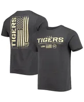 Men's Colosseum Heathered Black Lsu Tigers Oht Military-Inspired Appreciation Flag 2.0 T-shirt