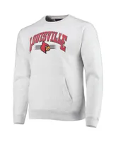 Men's League Collegiate Wear Heathered Gray Louisville Cardinals Upperclassman Pocket Pullover Sweatshirt