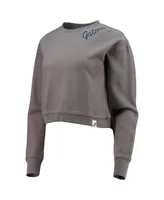 Women's League Collegiate Wear Charcoal Florida Gators Corded Timber Cropped Pullover Sweatshirt