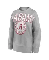 Women's Fanatics Heathered Gray Alabama Crimson Tide Jump Distribution Pullover Sweatshirt