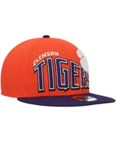 Men's New Era Orange Clemson Tigers Two-Tone Vintage-Like Wave 9FIFTY Snapback Hat