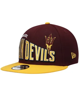 Men's New Era Maroon Arizona State Sun Devils Two-Tone Vintage-Like Wave 9FIFTY Snapback Hat