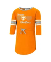 Toddler Girls Colosseum Heathered Tennessee Orange Tennessee Volunteers Poppin Sleeve Stripe Dress