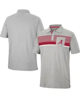 Men's Colosseum Heathered Gray Alabama Crimson Tide Golfer Pocket Polo Shirt