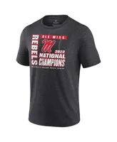 Men's Fanatics Heathered Charcoal Ole Miss Rebels 2022 Ncaa Baseball College World Series Champions Pitching Mound Tri-Blend T-shirt