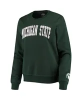 Women's Colosseum Green Michigan State Spartans Campanile Pullover Sweatshirt