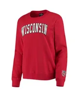 Women's Colosseum Red Wisconsin Badgers Campanile Pullover Sweatshirt