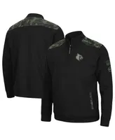 Men's Colosseum Black Louisville Cardinals Oht Military-Inspired Appreciation Commo Fleece Quarter-Zip Jacket